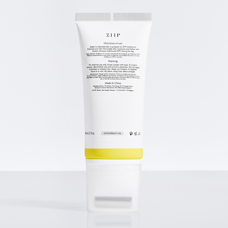 ZIIP Glow Gel bottle back with ingredients list